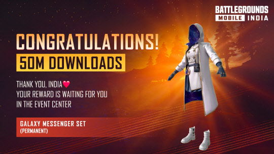 크래프톤의 '배틀그라운드 모바일 인도'가 출시 44일 만에 누적 다운로드 5000만을 돌파했다. 크래프톤 제공